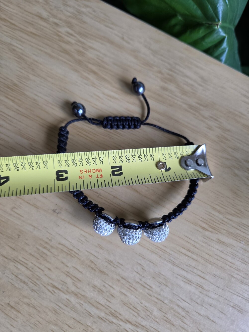 Hanscrafted Macrame Rhinestone Skeleton Skull Bracelet. Unisex. Adjustable. - Picture 4 of 5
